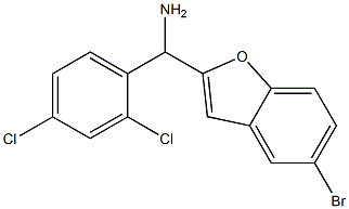 (5-bromo-1-benzofuran-2-yl)(2,4-dichlorophenyl)methanamine 化学構造式