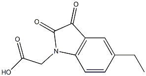 (5-ethyl-2,3-dioxo-2,3-dihydro-1H-indol-1-yl)acetic acid 化学構造式