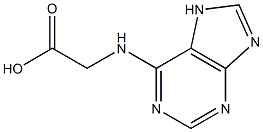 (7H-purin-6-ylamino)acetic acid 化学構造式