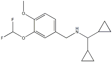 (dicyclopropylmethyl)({[3-(difluoromethoxy)-4-methoxyphenyl]methyl})amine,,结构式