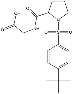 [({1-[(4-tert-butylphenyl)sulfonyl]pyrrolidin-2-yl}carbonyl)amino]acetic acid 化学構造式