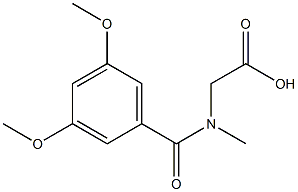 [(3,5-dimethoxybenzoyl)(methyl)amino]acetic acid,,结构式