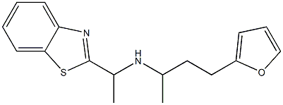 [1-(1,3-benzothiazol-2-yl)ethyl][4-(furan-2-yl)butan-2-yl]amine,,结构式