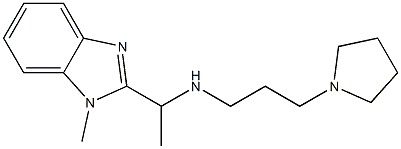 [1-(1-methyl-1H-1,3-benzodiazol-2-yl)ethyl][3-(pyrrolidin-1-yl)propyl]amine,,结构式