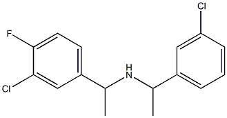 [1-(3-chloro-4-fluorophenyl)ethyl][1-(3-chlorophenyl)ethyl]amine,,结构式