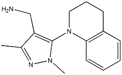 [1,3-dimethyl-5-(1,2,3,4-tetrahydroquinolin-1-yl)-1H-pyrazol-4-yl]methanamine,,结构式