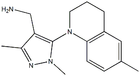 [1,3-dimethyl-5-(6-methyl-1,2,3,4-tetrahydroquinolin-1-yl)-1H-pyrazol-4-yl]methanamine,,结构式
