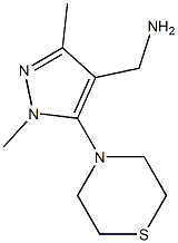 [1,3-dimethyl-5-(thiomorpholin-4-yl)-1H-pyrazol-4-yl]methanamine 结构式