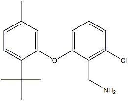 [2-(2-tert-butyl-5-methylphenoxy)-6-chlorophenyl]methanamine,,结构式
