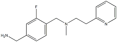 [3-fluoro-4-({methyl[2-(pyridin-2-yl)ethyl]amino}methyl)phenyl]methanamine,,结构式