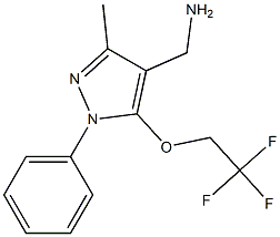 [3-methyl-1-phenyl-5-(2,2,2-trifluoroethoxy)-1H-pyrazol-4-yl]methanamine,,结构式