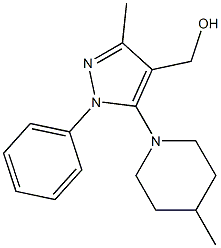 [3-methyl-5-(4-methylpiperidin-1-yl)-1-phenyl-1H-pyrazol-4-yl]methanol 化学構造式