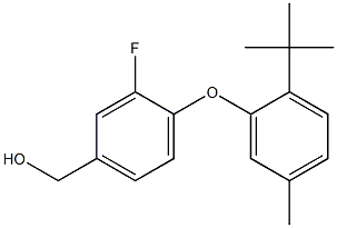 [4-(2-tert-butyl-5-methylphenoxy)-3-fluorophenyl]methanol Struktur