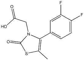 [4-(3,4-difluorophenyl)-5-methyl-2-oxo-1,3-thiazol-3(2H)-yl]acetic acid 结构式