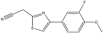 [4-(3-fluoro-4-methoxyphenyl)-1,3-thiazol-2-yl]acetonitrile,,结构式