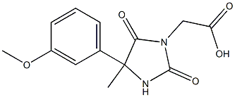 [4-(3-methoxyphenyl)-4-methyl-2,5-dioxoimidazolidin-1-yl]acetic acid,,结构式