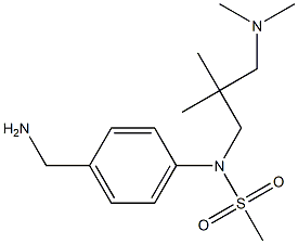 [4-(aminomethyl)phenyl]-N-{2-[(dimethylamino)methyl]-2-methylpropyl}methanesulfonamide 化学構造式