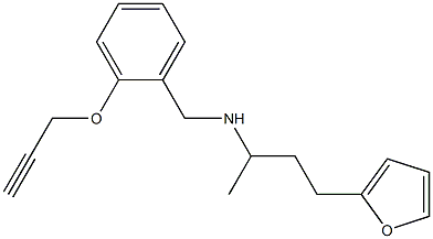 [4-(furan-2-yl)butan-2-yl]({[2-(prop-2-yn-1-yloxy)phenyl]methyl})amine 化学構造式