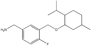 [4-fluoro-3-({[5-methyl-2-(propan-2-yl)cyclohexyl]oxy}methyl)phenyl]methanamine 化学構造式
