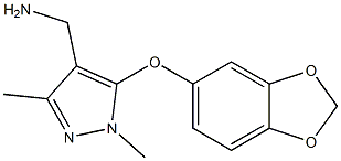 [5-(2H-1,3-benzodioxol-5-yloxy)-1,3-dimethyl-1H-pyrazol-4-yl]methanamine Struktur