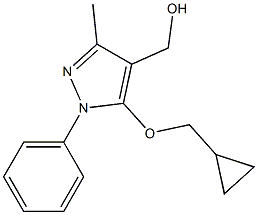 [5-(cyclopropylmethoxy)-3-methyl-1-phenyl-1H-pyrazol-4-yl]methanol 化学構造式