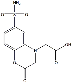 [6-(aminosulfonyl)-2-oxo-2,3-dihydro-4H-1,4-benzoxazin-4-yl]acetic acid,,结构式