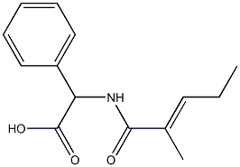 {[(2E)-2-methylpent-2-enoyl]amino}(phenyl)acetic acid|