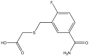 {[5-(aminocarbonyl)-2-fluorobenzyl]thio}acetic acid 化学構造式