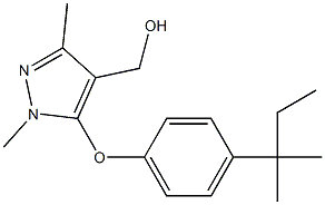 {1,3-dimethyl-5-[4-(2-methylbutan-2-yl)phenoxy]-1H-pyrazol-4-yl}methanol,,结构式