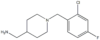{1-[(2-chloro-4-fluorophenyl)methyl]piperidin-4-yl}methanamine,,结构式