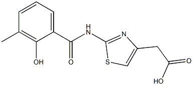{2-[(2-hydroxy-3-methylbenzoyl)amino]-1,3-thiazol-4-yl}acetic acid Struktur