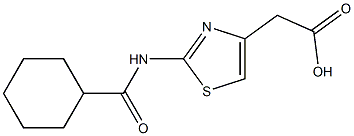 {2-[(cyclohexylcarbonyl)amino]-1,3-thiazol-4-yl}acetic acid,,结构式