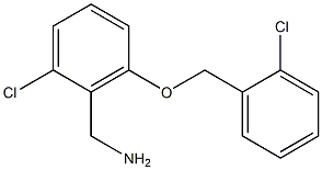 {2-chloro-6-[(2-chlorophenyl)methoxy]phenyl}methanamine 结构式