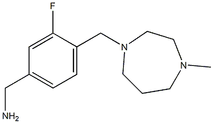 {3-fluoro-4-[(4-methyl-1,4-diazepan-1-yl)methyl]phenyl}methanamine,,结构式