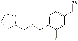 {3-fluoro-4-[(oxolan-2-ylmethoxy)methyl]phenyl}methanamine Struktur