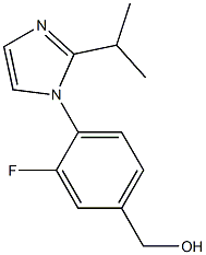 {3-fluoro-4-[2-(propan-2-yl)-1H-imidazol-1-yl]phenyl}methanol 化学構造式