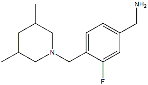 {4-[(3,5-dimethylpiperidin-1-yl)methyl]-3-fluorophenyl}methanamine Structure