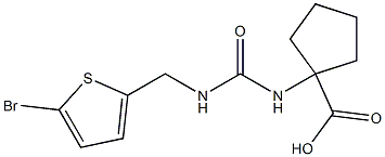 1-({[(5-bromothiophen-2-yl)methyl]carbamoyl}amino)cyclopentane-1-carboxylic acid 化学構造式