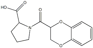 1-(2,3-dihydro-1,4-benzodioxin-2-ylcarbonyl)pyrrolidine-2-carboxylic acid 结构式