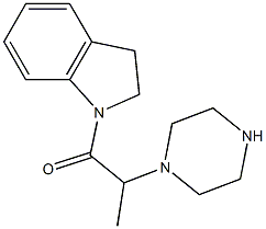 1-(2,3-dihydro-1H-indol-1-yl)-2-(piperazin-1-yl)propan-1-one,,结构式