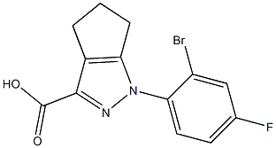 1-(2-bromo-4-fluorophenyl)-1H,4H,5H,6H-cyclopenta[c]pyrazole-3-carboxylic acid 化学構造式