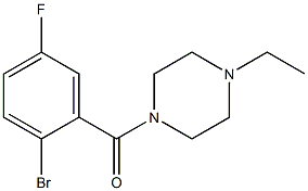 1-(2-bromo-5-fluorobenzoyl)-4-ethylpiperazine Struktur