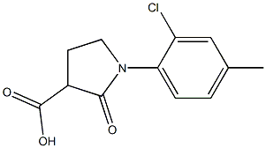 1-(2-chloro-4-methylphenyl)-2-oxopyrrolidine-3-carboxylic acid,,结构式