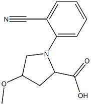1-(2-cyanophenyl)-4-methoxypyrrolidine-2-carboxylic acid,,结构式