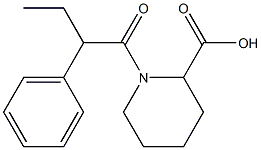 1-(2-phenylbutanoyl)piperidine-2-carboxylic acid,,结构式