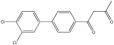 1-(3',4'-dichloro-1,1'-biphenyl-4-yl)butane-1,3-dione 化学構造式