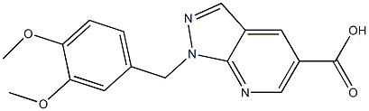 1-(3,4-dimethoxybenzyl)-1H-pyrazolo[3,4-b]pyridine-5-carboxylic acid,,结构式