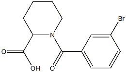 1-(3-bromobenzoyl)piperidine-2-carboxylic acid,,结构式
