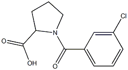 1-(3-chlorobenzoyl)pyrrolidine-2-carboxylic acid 结构式