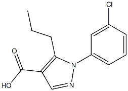 1-(3-chlorophenyl)-5-propyl-1H-pyrazole-4-carboxylic acid,,结构式